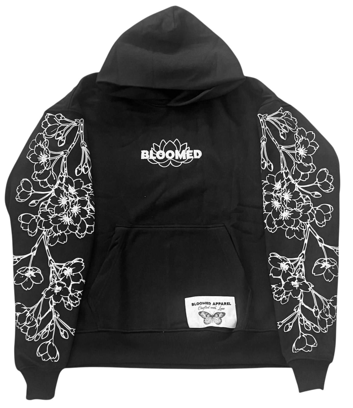 “REBIRTH” Bloomed Hoodie Black